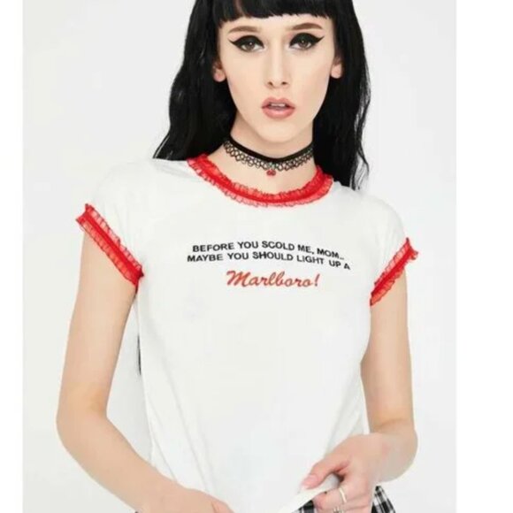 O-Mighty Before You Scold Me Mom Ruffle Baby Tee - Picture 6 of 7